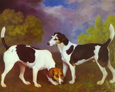 Hound and Bitch in a Landscape George Stubbs